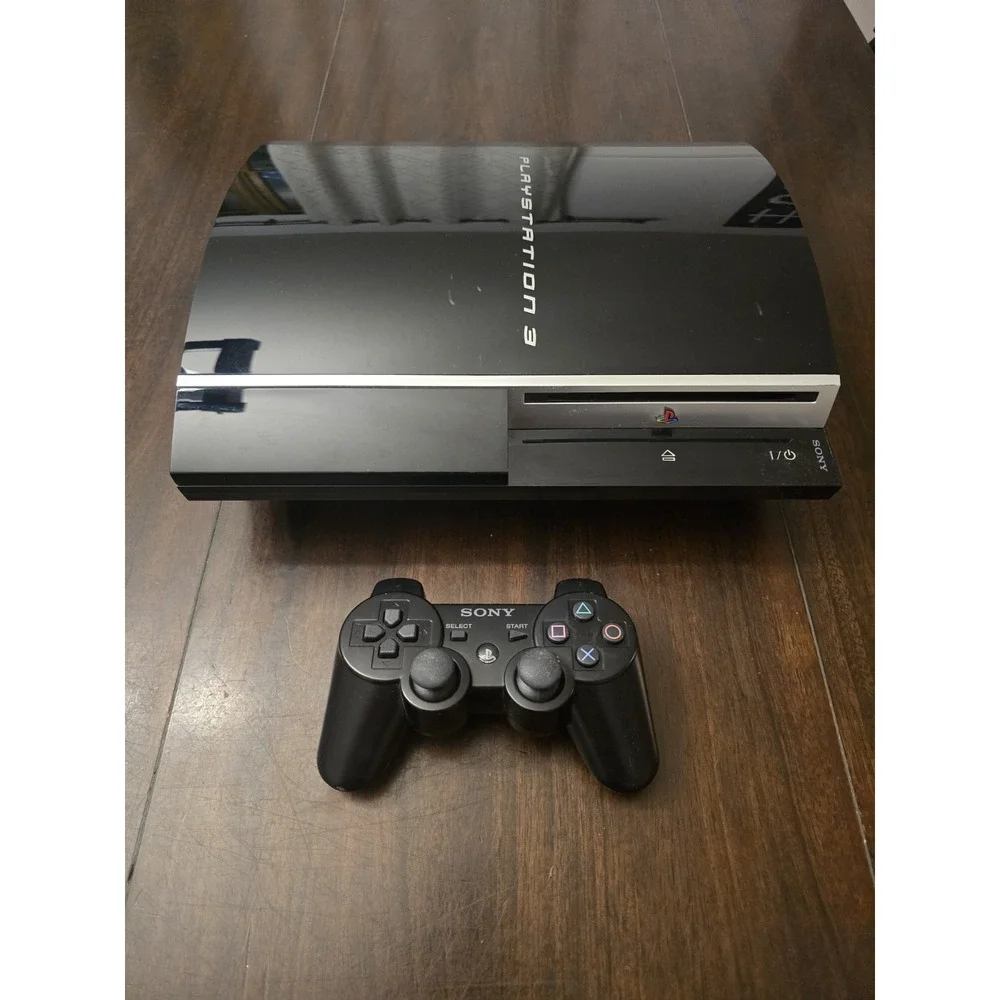 PS3 Sony PlayStation 3 Console & Controller Set CECHH00 Black 40GB Bundle